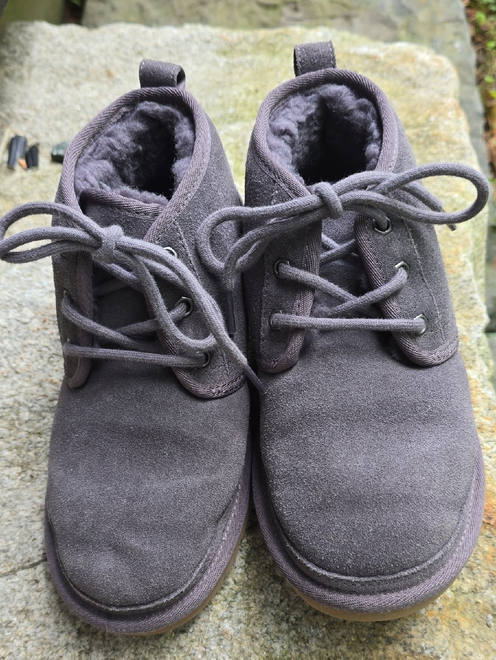 UGG Gray Suede Lace-Up Ankle Booties Womens Size 5